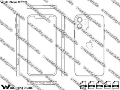 Apple iPhone 12 2020 blueprint Texture