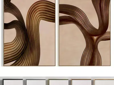 Plaster Two Photo Frame 433 Low-poly 3D model