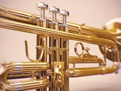 Trumpet golden 3D model