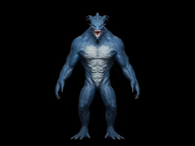 Reptile - Alien - Game Character  Low-poly 3D model