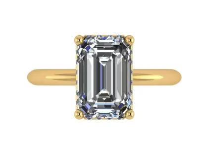 radiant solitaire under halo simple tacori style shank  3D print model