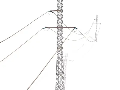 Electricity Pole 28 Low-poly 3D model