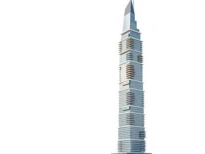 Elegant Skyscraper Tower model pack Low-poly 3D model