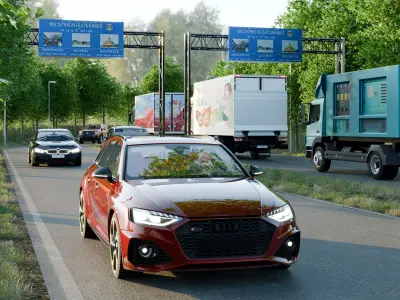 Thai traffic road 3D model
