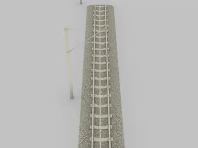 Train Track Electrified 3D model