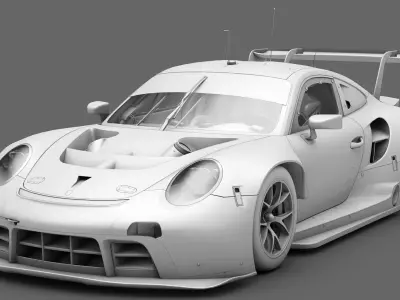 Porsche 911 RSR 2019 GT3 GTLM Low-poly 3D model