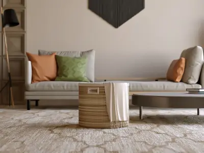 Sitting Area with Macrame Wall Hanging  3D model