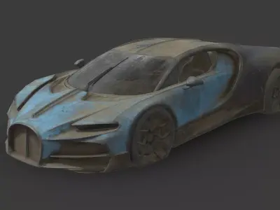 Abandoned Car - Bugatti Tourbillon Low-poly 3D model