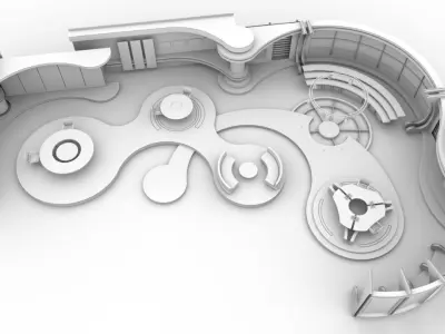 TV studio sets 3D model