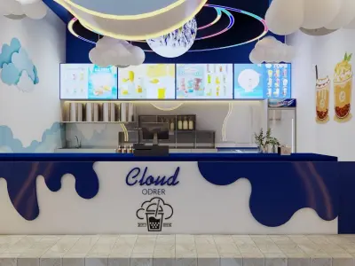 CLOUND MILKTEA  Low-poly 3D model