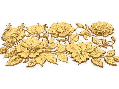 Classic carved decor ornament 414 3D model