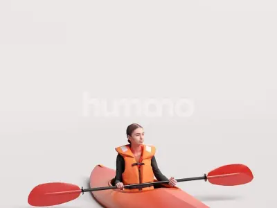 Humano Woman kayaking -2505-044-3631 3D model