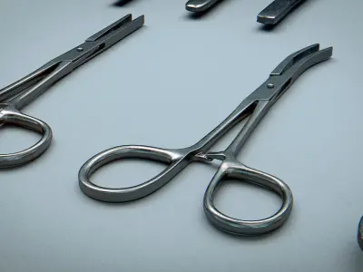 Forceps Tweezer Pincette - Medical Instruments Low-poly 3D model