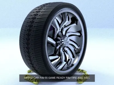 ORTAS CAR RIM 55-56 GAME READY RIM TIRE AND DISC 3D Model Pack