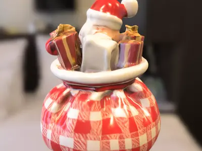 Bag Pack Santa Claus  Holiday Sack Decoration Low-poly 3D model