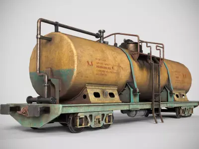 Tank wagon Low-poly 3D model