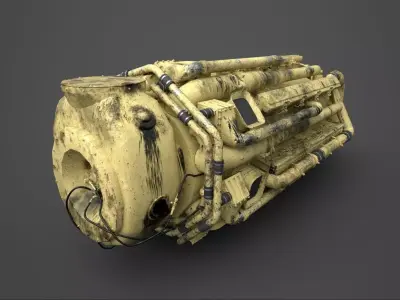 Ship Engine M520 Free low-poly 3D model