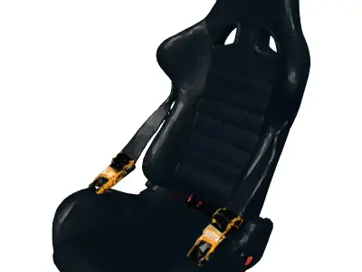 Realistic Racing Seat 3D Model Low-poly 3D model