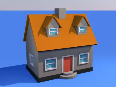 Cartoon House Low-poly 3D model buy