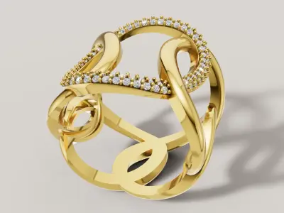 Women Ring 3D print model C 92 3D print model