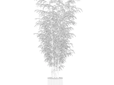 Bamboo in modern flower pot 3D model