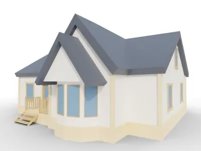 Low Poly House Free low-poly 3D model