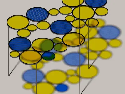 AWNING group of circles Free low-poly 3D model