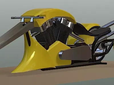 Harley Davidson Bumblebee Street Trike - High Poly 3D model