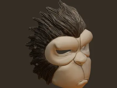 Wearable Cute Simian Ver 2 Monkey Mask 3D print model