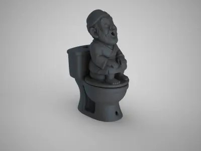 Man in Toilet Incense Burner 3D print model