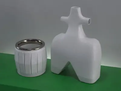 Ceramic Vase and Cup 3D 3D model
