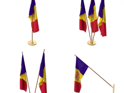 Andorra Flag Pack 3D model