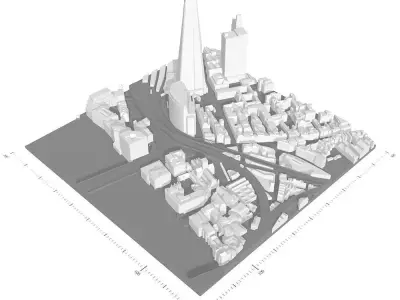 Free 3D Model of London - Sample of AccuCities Base Model - Tile Free 3D model