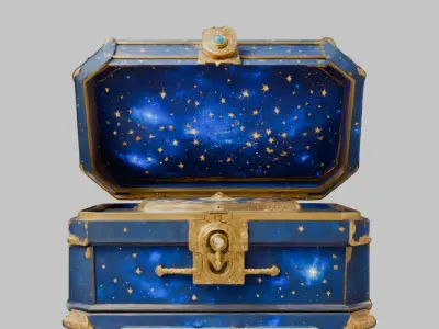 Space Fantasy Music Box Vintage Antique Art DEcoration Low-poly 3D model