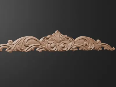 Flower Decor for Wood carving 3D print model shop