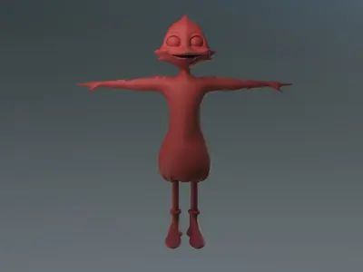 Duck Character Rigged and Morph Low-poly 3D model