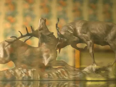 Deer Fight Low-poly 3D model