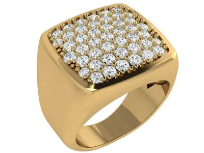Square Diamond Ring 4383 3D print model