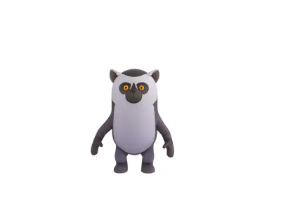 Rigged Lemur Character 3D model