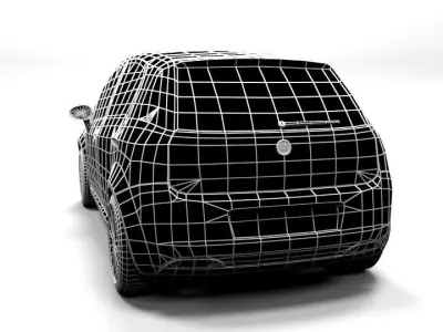 FIAT GRANDE PUNTO 5DR LOWPOLY Low-poly 3D model