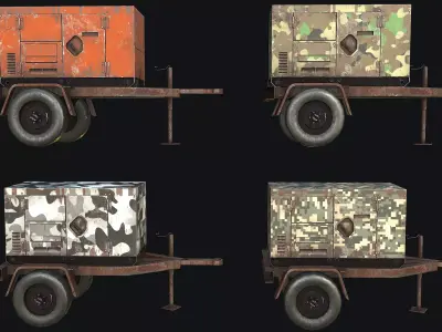 Mobile Diesel Generator package 3D Model Collection