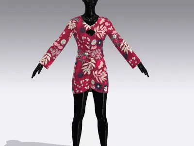 Woman Cloth Dress Low-poly 3D model