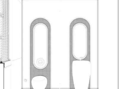 Marble WC with Brass Details 3D model