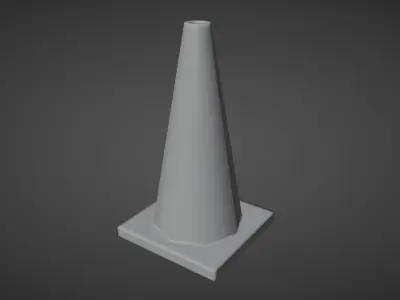 Old Worn Safety Cone Free low-poly 3D model