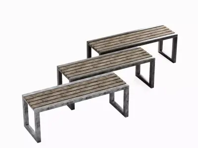 Outdoor Bench V 03 Pack 3D Model Collection
