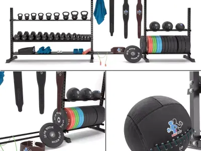 Gym-Tools-Fitness-Body-Building-big-set-2 gym equipment rack ... 3D model