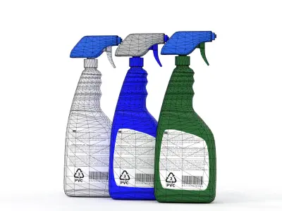 Spray Cleaner Bottle for Unreal and Game Ready Low-poly 3D model