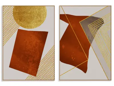 Abstract Painting Frame set 3D model 4