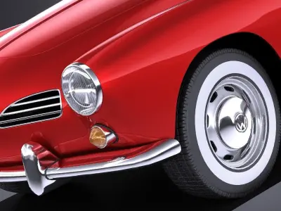 Volkswagen Karmann Ghia Cabrio 1955-1974 VRAY  3D model