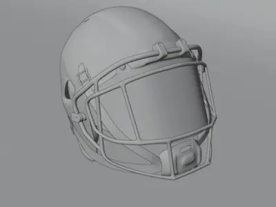 American football helmet Low-poly 3D model